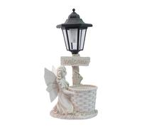 KiBcsLic Statua Illuminata, Figura Decorativa da Giardino per Terrazzo, Bianco