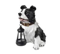 KiBcsLic Statuetta di Cane con Lanterna Adorabile | Impermeabile, Statuina di Cane con Lanterna Solare, Realistico, per Sentiero, dei Cani, Stile C