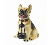 KiBcsLic Statuetta di Cane con Lanterna Adorabile | Impermeabile, Statuina di Cane con Lanterna Solare, Realistico, per Sentiero, dei Cani, Stile A