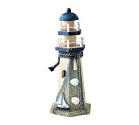 KiBcsLic Statuina Artistica Faro in Legno Decorazione per Interni Stile Vintage Ideale per Ufficio Camera dei Bambini Tavola, Barca a Vela