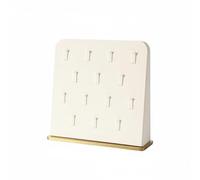 KiBcsLic Supporto per Anelli da Banco Elegante, Espositore Verticale per Anelli Materiali di Portagioielli per Vetrina, Porta Gioie per Orecchini, Orecchini e Collane, Beige, 14 Slot