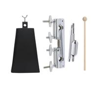KiBcsLic Supporto per campanaccio, Supporto per Pedale a percussione per grancassa, Regolabile con mazzuolo in Legno, Staffa di Montaggio per campanaccio con, B Set