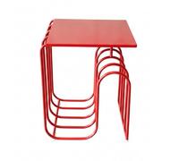 KiBcsLic Tavolino con a Tubi Complementi D'arredo Minimalista Tavolino in Metallo Moderno per Vicino Divano, 33 30 42cm, Rosso