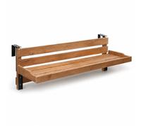 KiBcsLic Tavolo Sospeso da Ringhiera Compatto Mensola da Balcone con Staffe Resistente per Terrazzo, 90cm, Legno Naturale