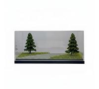 KiBcsLic Teca con Diorama Stradale Base Nera Vetrina Trasparente con Paesaggio Stradale Miniatura Vetrina Trasparente