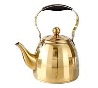 KiBcsLic Teiera in Acciaio Inossidabile per Infusi Bollitore per Tè Pentola per Bollire con Filtro Integrato per Foglie di Tè Adatta per Servizio in Ca, Oro