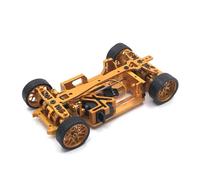 KiBcsLic Telaio per Auto da Sliding 1/28 Modello Leggero Kit Telaio in Metallo per Auto RC Interasse Regolabile Modellisti, Competizione, Pista Indoor, Oro