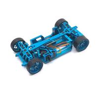 KiBcsLic Telaio per Auto da Sliding 1/28 Modello Leggero Kit Telaio in Metallo per Auto RC Interasse Regolabile Modellisti, Competizione, Pista Indoor, Blu
