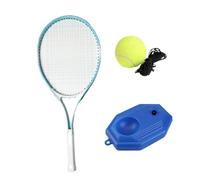 KiBcsLic Tennis Racket Allenatore da Solo con Base Portatile E Pallina Elastica Racchetta in Alluminio per Principianti Donna Uomo Adatto per Cortile Giardino, Racchetta Blu