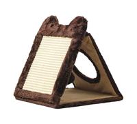 KiBcsLic Tiragraffi per Gatti Tavoletta Multifunzione Gioco per Gattini Casetta per Riposare Struttura Stabile con Rivestimento in Sisal Adatto per Gioco, Marrone