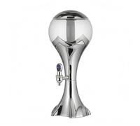 KiBcsLic Torre Bevande Luminosa Plastica Distributore Birra su Piedistallo Base Stabile Attrezzatura da Bar, Argento, 1.5L