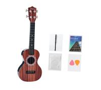 KiBcsLic Ukulele Chitarra per Bambini Strumento Giocattolo Chitarra Acustica a 4 Corde Facile Da Suonare E Portatile Adatto per L'Educazione Musicale E Regali, Venature Del Legno Rosso