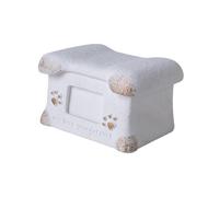 KiBcsLic Urna funeraria per animali domestici a forma di osso, ricordo memorabile, ricordo all'aperto, per ceneri di animali domestici, Bianco