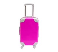 KiBcsLic Valigia per Bambola 18 Pollici Mini Trolley Accessorio Valigia Set Giocattolo Rigido Facile da Aprire Adatta per Bambine Gioco di Simulazione R, Rosa Rossa