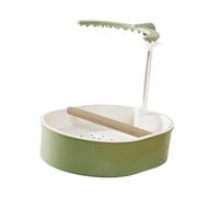 KiBcsLic Vaschetta Automatica per Uccelli, Vaschetta per Pappagalli, Vaschetta per Pappagalli Grigi, Accessori per Gabbie per Furetti, Piscina per Giocare, Doc, U Style Green