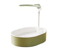 KiBcsLic Vaschetta per Uccelli Automatica, Vaschetta Regolabile per Interni, Doccia per Pappagallini Ondulati, Parrocchetti E Altri Uccelli di Piccola E Media, U Shaped Green