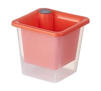 KiBcsLic Vaso Autoirrigante dal Design Moderno, Piccolo Supporto per Piante da Interno, tra Cui Orchidee E Pothos, Rosso