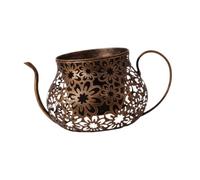 KiBcsLic Vaso da Fiori a Forma di Tazza da tè, Vaso per Piante in Ferro, centrotavola Antico Intagliato a Vuoto, da Fiori a Forma di Tazza da tè per Piante da, Marrone