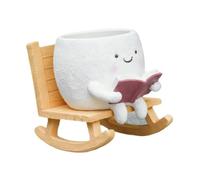 KiBcsLic Vaso da Fiori Testa Originale in Resina Ideale Come Cachepot per Piante Oggetto di Collezione con Materiale Durevole Adatto a Soggiorno Cucina, 9,2x12,8x11,3 cm