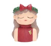 KiBcsLic Vaso per Piante Creativo a Forma di Bambina in Resina Leggero Fioriera Moderna Ornamento Cartone Animato per Piante da Interno Decorazione Desktop, Style D