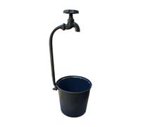 KiBcsLic Vaso Rustico E Versatile per Esterni - Idea Regalo per L'uso in Giardino, sul Balcone O in Terrazza, Nero