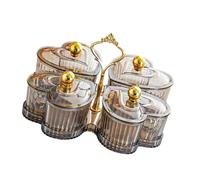 KiBcsLic Vassoio Cuore Diviso Piatti Antipasto Ciotole Rimovibili Contenitore Caramelle con Coperchio Stile Ferro Adatto per Riunioni Decorazione, Grigio