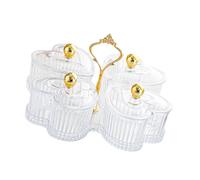 KiBcsLic Vassoio Cuore Diviso Piatti Antipasto Ciotole Rimovibili Contenitore Caramelle con Coperchio Stile Ferro Adatto per Riunioni Decorazione, Trasparente