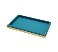 KiBcsLic Vassoio Espositore Gioielli Organizer Orecchini Piastra Bracciale Microfibra Pelle PU per Tenere Accessori Preziosi Adatto a Vendita, Blu Pavone