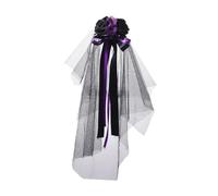 KiBcsLic Velo da sposa di Halloween, accessorio per capelli, fanciulla di fiori spettrale, leggero, per copricapo da donna, regalo per feste, accessori per, Rosa Viola