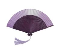 KiBcsLic Ventaglio Pieghevole Ventaglio Bambù Ventaglio Chinoiserie Ventaglio Decorativo Ventaglio Setoso Creativo Motivo Intagliato in Bambù E Superficie Seto, Viola