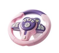 KiBcsLic Volante Giocattolo Musicale Simulazione Guida Montaggio Versatile Suoni Interattivi per Bambini Adatto per Sviluppo Abilità Viaggi Familiari Attività, Rosa, Taglia unica bambino