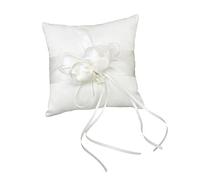 KiBcsLic Wedding Bearer Cuscino Porta Anello Portafedi Espositore Anelli con Fiocco Nastro E Dettagli Pizzo in Tessuto Adatto per Matrimonio, Opzione 2