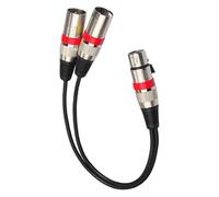 KiBcsLic XLR Splitter Cable Microfono XLR 1 Femmina 2 Maschio Zinco Resistente Ossidazione Adatto per KTV Decorazione Domestica, Rosso