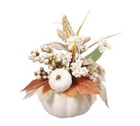 KiBcsLic Zucca Artificiale Decorativa, Zucca Del, Bacche Decorative per Il Ringraziamento, Scultura di Zucca, Foglie D'acero in Stile Rustico, stile b