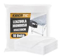 KIBERTIC - 10 Uds Lenzuola Usa e Getta con Angoli Lettino 95x220 cm, Copri Lettino da Massaggio TNT per Estetista con Elastici, Lenzuolo Impermeabile Monouso, Per SPA & Salone & Estetica