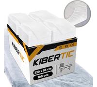 KIBERTIC - 100 Uds Lenzuola Usa e Getta con Angoli Lettino 95x220 cm, Copri Lettino da Massaggio TNT per Estetista con Elastici, Lenzuolo Impermeabile Monouso, Per SPA & Salone & Estetica