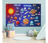 Kibi Pannello Didattico in Feltro per Bambini,Feltro Storyboard Giocattoli riutilizzabili Giocattoli educativi appesi Regalo Tavola di Flanella Kit di Gioco Lavagna in Feltro per Bambini (Space)