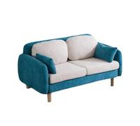 KIBONCY 2 Seater Chenille Sofa, Cozy Modern Loveseat with Wooden Legs & Plush Pillows Compact Couch with Round Armrests for Small Apartment(B,126cm)