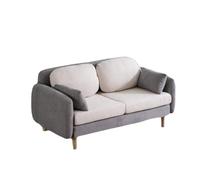 KIBONCY 2 Seater Chenille Sofa, Cozy Modern Loveseat with Wooden Legs & Plush Pillows Compact Couch with Round Armrests for Small Apartment(D,126cm)