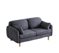 KIBONCY 2 Seater Chenille Sofa, Cozy Modern Loveseat with Wooden Legs & Plush Pillows Compact Couch with Round Armrests for Small Apartment(E,126cm)