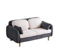 KIBONCY 2 Seater Chenille Sofa, Cozy Modern Loveseat with Wooden Legs & Plush Pillows Compact Couch with Round Armrests for Small Apartment(F,146cm)