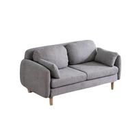 KIBONCY 2 Seater Chenille Sofa, Cozy Modern Loveseat with Wooden Legs & Plush Pillows Compact Couch with Round Armrests for Small Apartment(C,126cm)