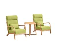 KIBONCY 3-Piece Mid-Century Modern Accent Chair Set with Side Table, Armchair & Fabric Armchairs with Wooden Frame for Living Room(G)