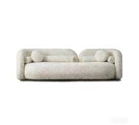KIBONCY 3 Seater Modern Curved Sofa, Pellet Velvet Fabric Upholstered Couch, Luxury Low Footed with Pillows for Apartment Living Room Office Studio(21x85x73cm)