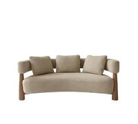 KIBONCY 3 Seater Modern Curved Sofa, Pellet Velvet Fabric Upholstered Couch, Small for Living Room, Bedroom, Apartment & Office, Easy Assembly