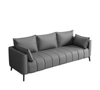 KIBONCY 3-Seater Tech Fabric Sofa,Contemporary Couch,Comfortable with Thick Back Pillows,for Home Office/Living Room(A,123cm)