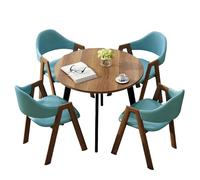 KIBONCY 4-Piece Dining Set Modern 1-Table-4-Chairs Furniture Rectangular Compact Round Table & Chairs for Cafe/Office/Home(E)