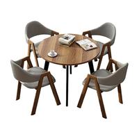 KIBONCY 4-Piece Dining Set Modern 1-Table-4-Chairs Furniture Rectangular Compact Round Table & Chairs for Cafe/Office/Home(D)