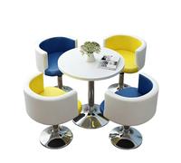 KIBONCY 4-Piece Round Table & Swivel Chair Set, Rounded Edge & Padded Chairs, 300 LBS Capacity & Waterproof Tabletop, for Office(A)