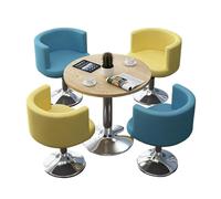 KIBONCY 4-Piece Round Table & Swivel Chair Set, Rounded Edge & Padded Chairs, 300 LBS Capacity & Waterproof Tabletop, for Office(K)